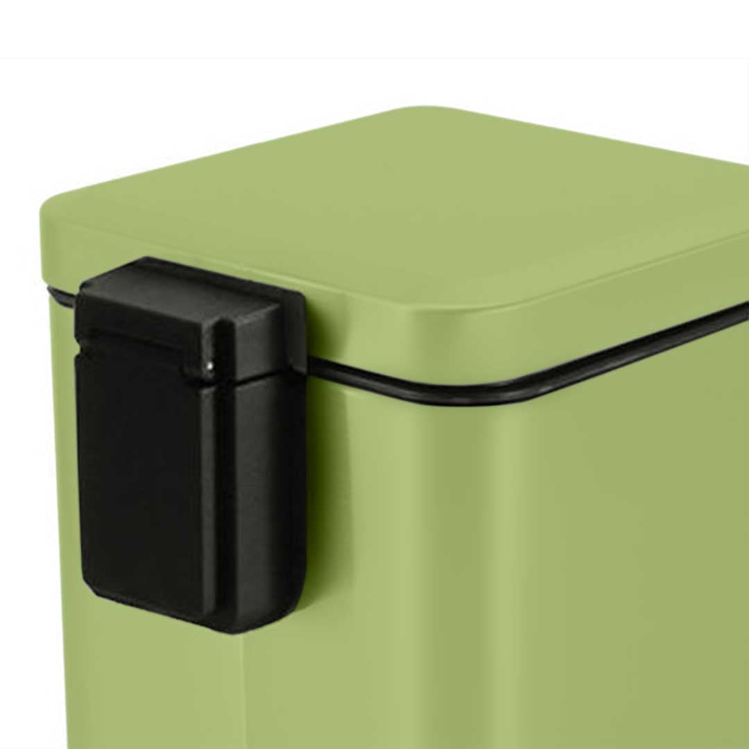 Premium 2X Foot Pedal Stainless Steel Rubbish Recycling Garbage Waste Trash Bin Square 12L Green - image4