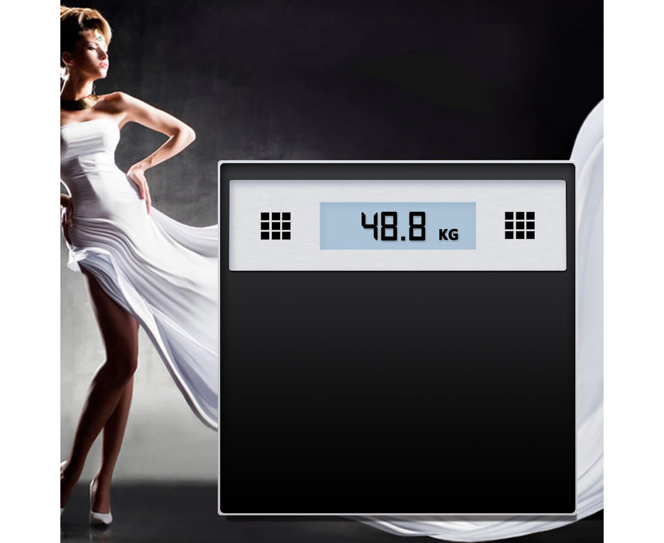 Premium 2X 180kg Electronic Talking Scale Weight Fitness Glass Bathroom Scale LCD Display Stainless - image4