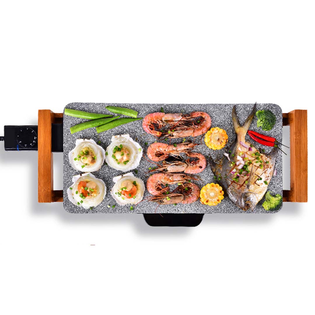 Premium 2X Electric Ceramic BBQ Grill Non-stick Surface Hot Plate for Indoor & Outdoor Stone - image4