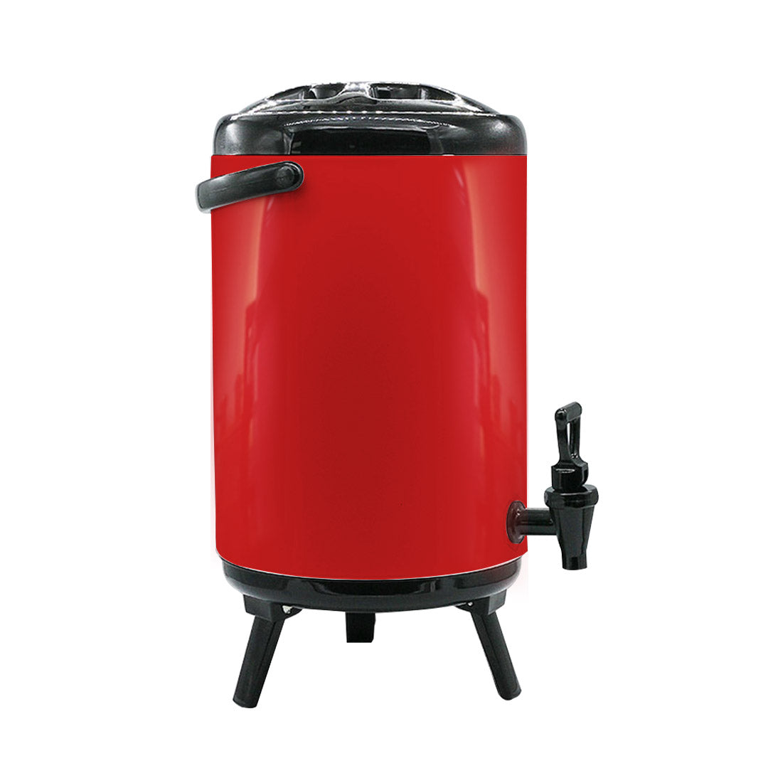 Premium 8X 14L Stainless Steel Insulated Milk Tea Barrel Hot and Cold Beverage Dispenser Container with Faucet Red - image4