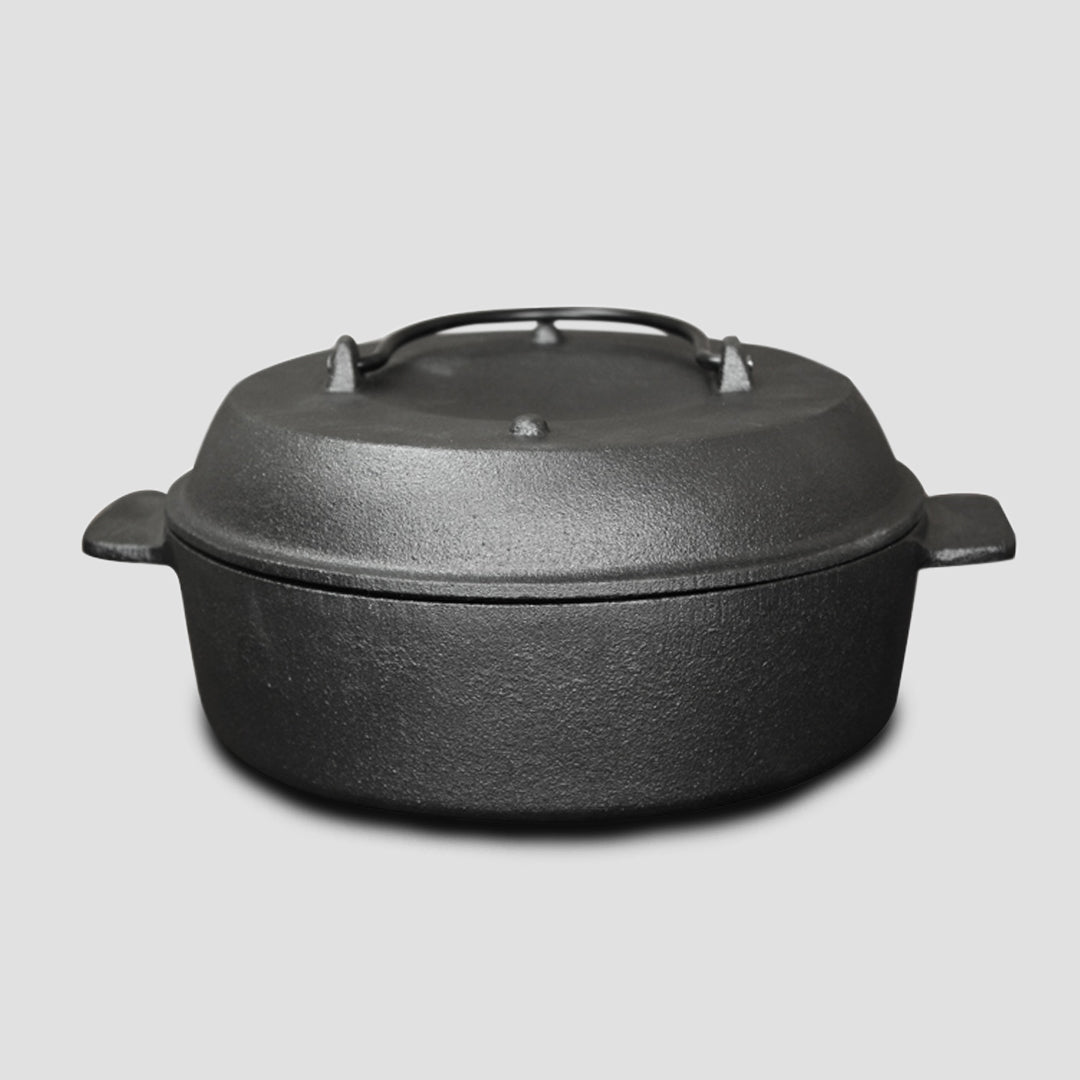 Premium 2X 28cm Cast Iron Dutch Oven Pre-Seasoned Cast Iron Pot with Lid - image4