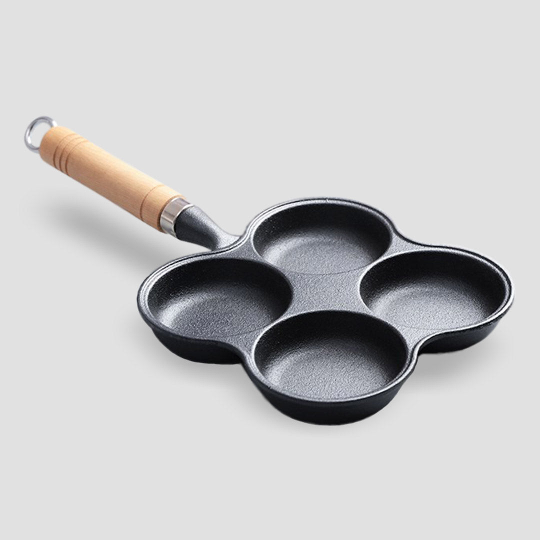 Premium 4 Mold Multi-Portion Cast Iron Breakfast Fried Egg Pancake Omelet Fry Pan - image4