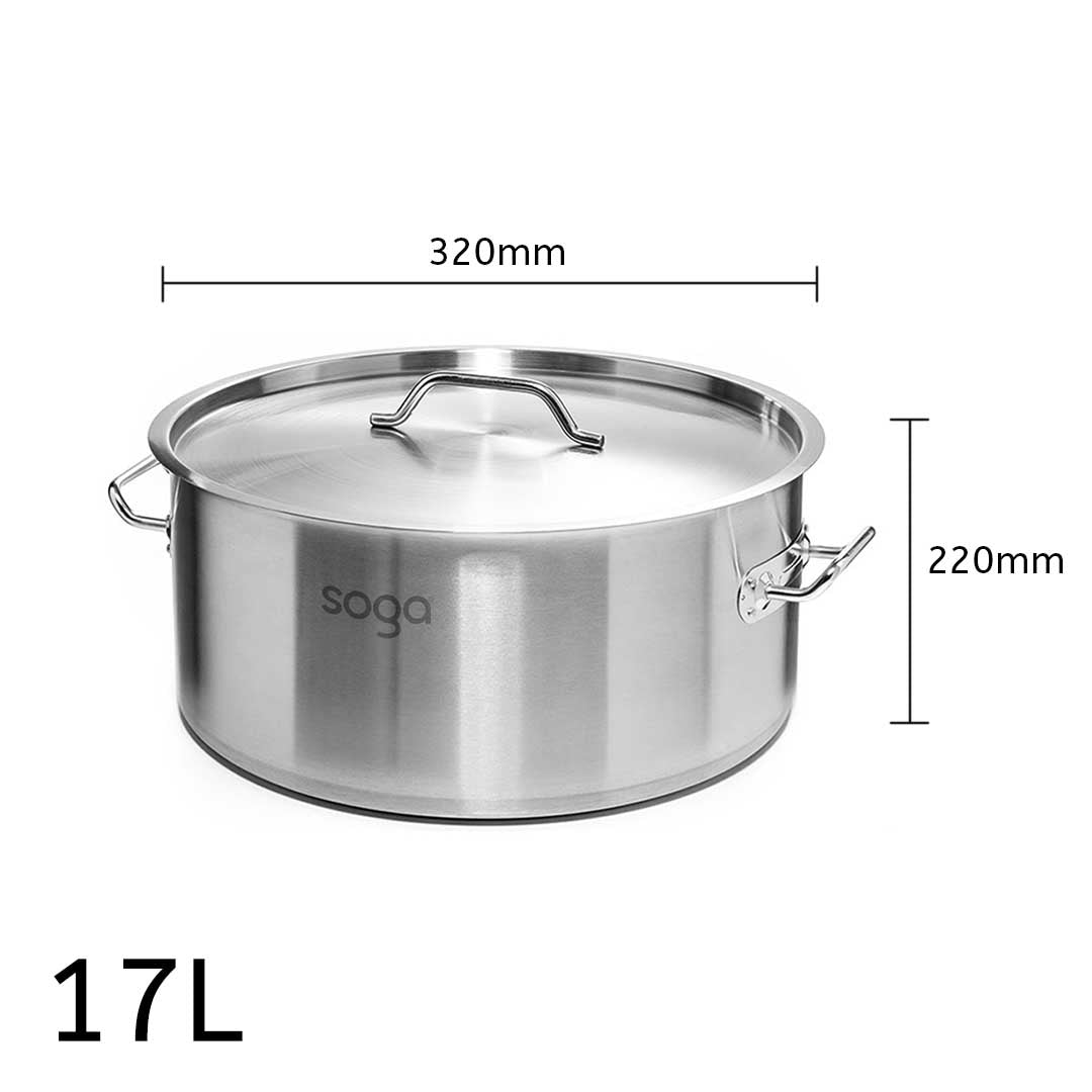 Premium Stock Pot 17L Top Grade Thick Stainless Steel Stockpot 18/10 - image5