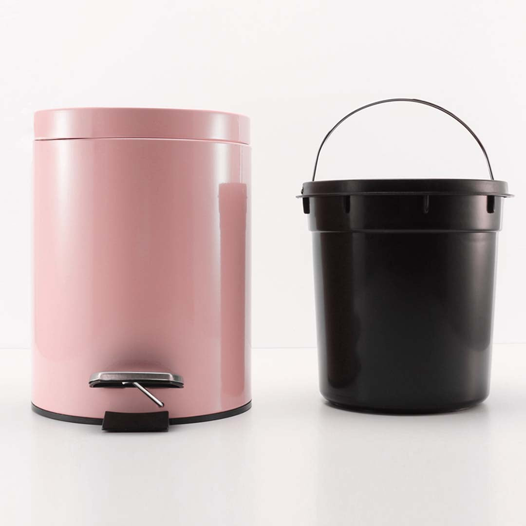 Premium 4X Foot Pedal Stainless Steel Rubbish Recycling Garbage Waste Trash Bin Round 12L Pink - image4