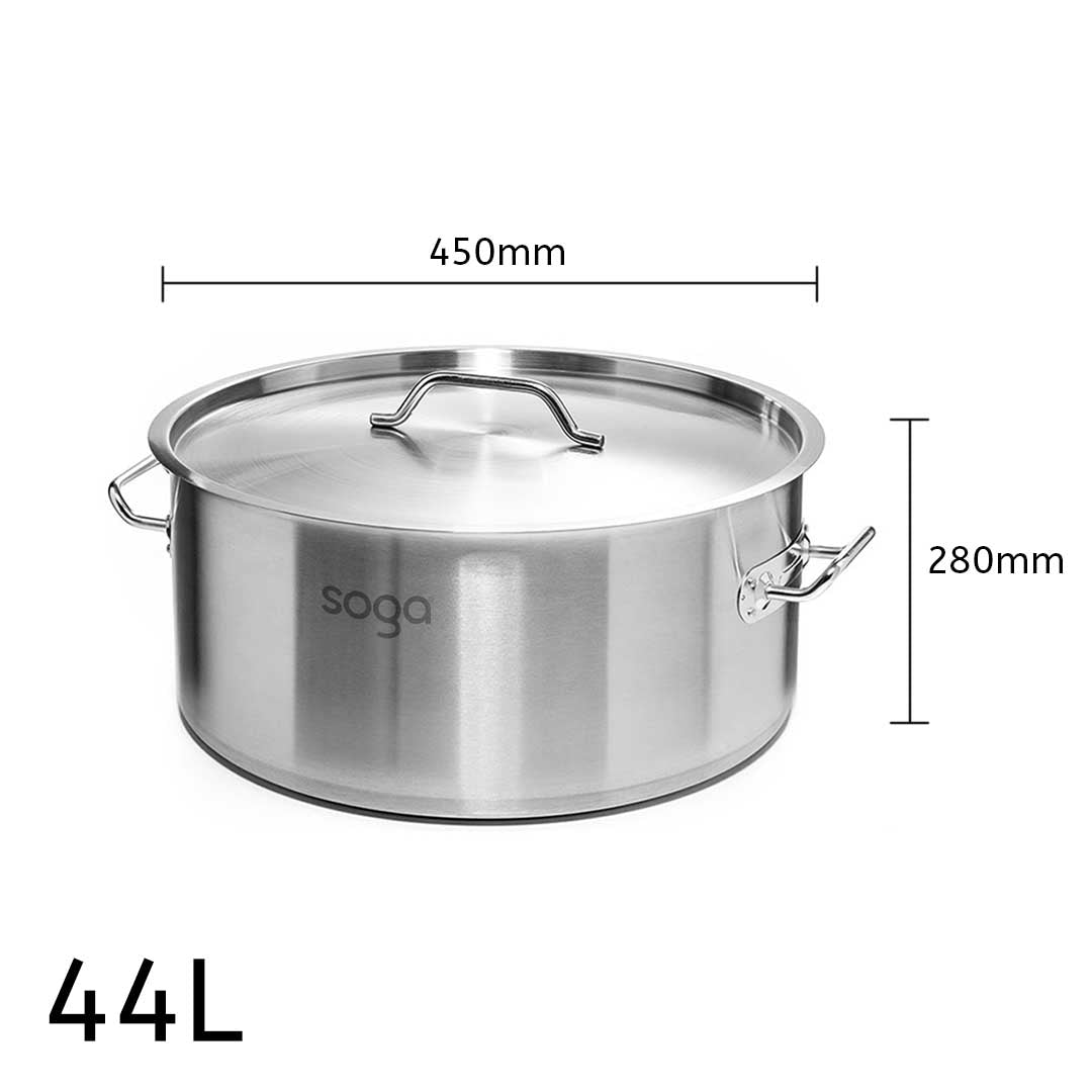 Premium Stock Pot 44L Top Grade Thick Stainless Steel Stockpot 18/10 - image5