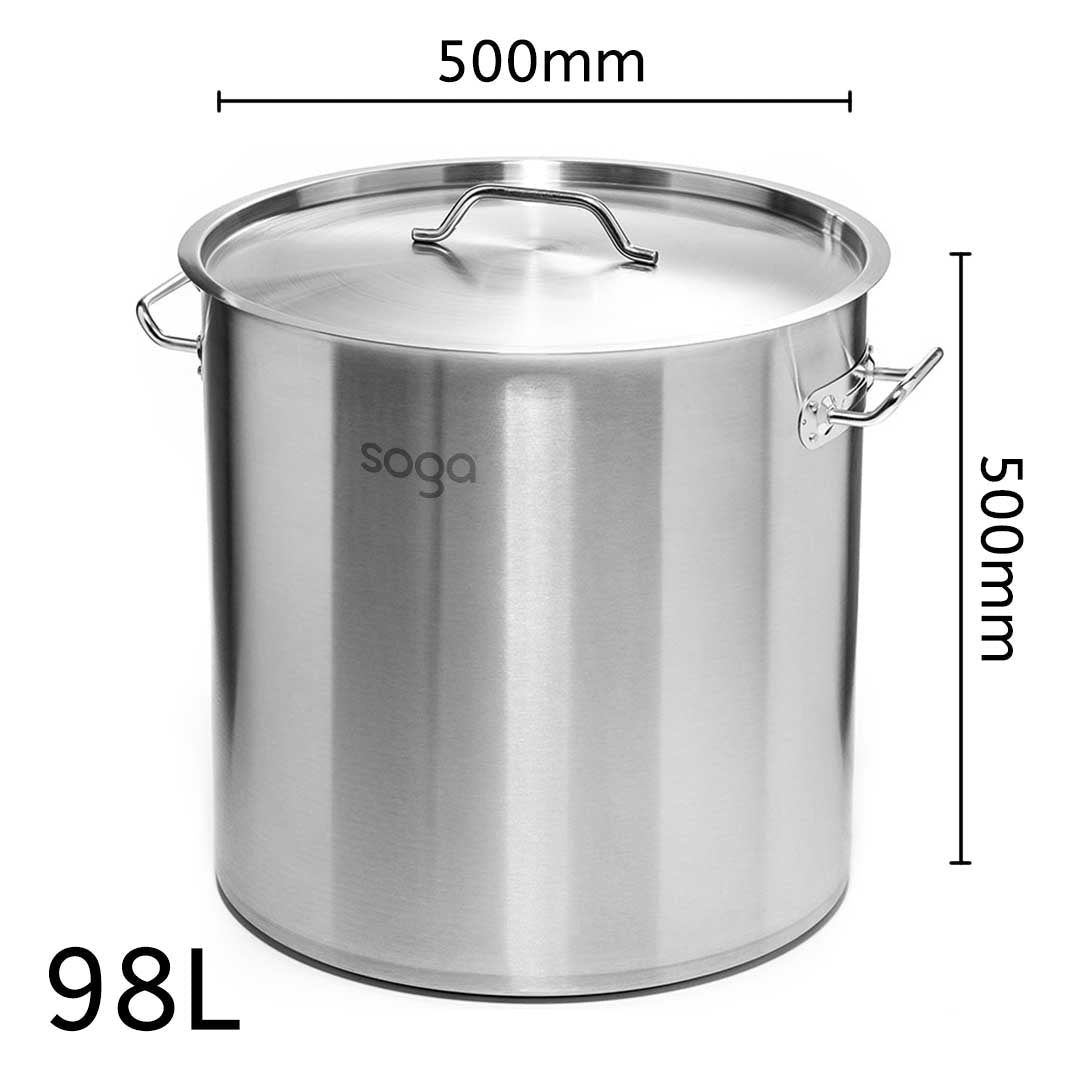 Premium Stock Pot 98L Top Grade Thick Stainless Steel Stockpot 18/10 - image4