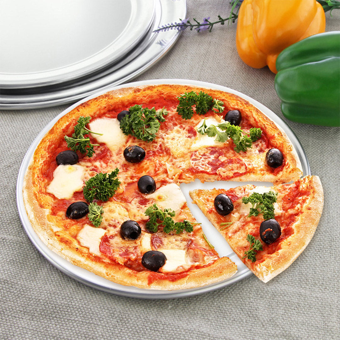 Premium 6X 10-inch Round Aluminum Steel Pizza Tray Home Oven Baking Plate Pan - image4