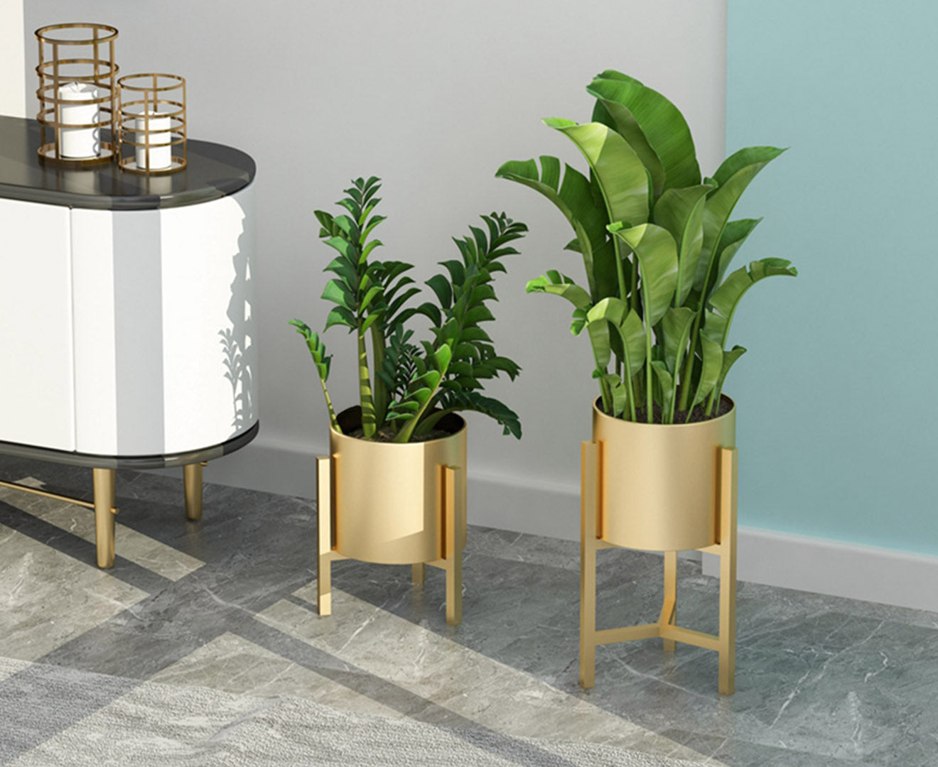 Premium 4X 30CM Gold Metal Plant Stand with Flower Pot Holder Corner Shelving Rack Indoor Display - image4