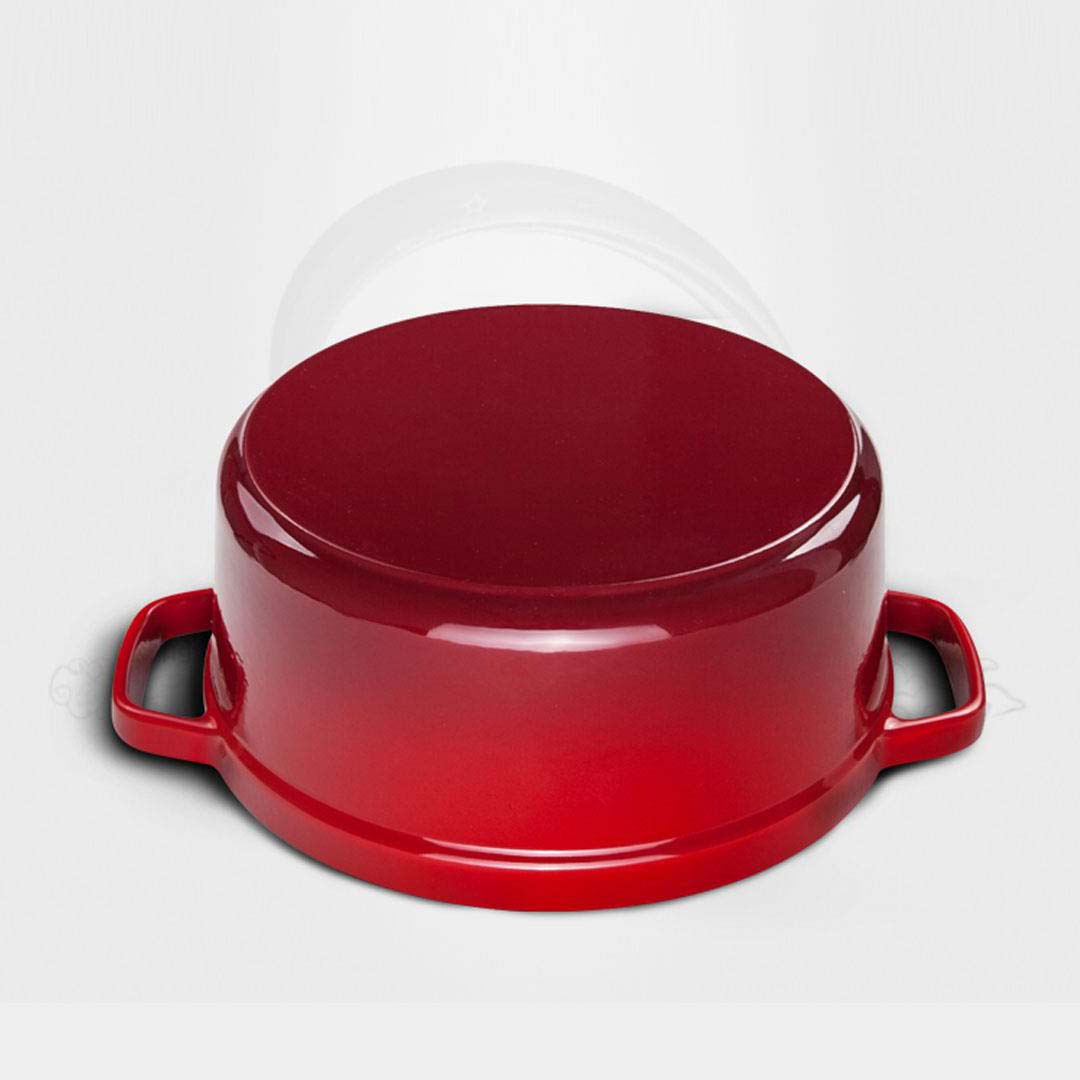 Premium 2X Cast Iron 26cm Enamel Porcelain Stewpot Casserole Stew Cooking Pot With Lid Red - image4