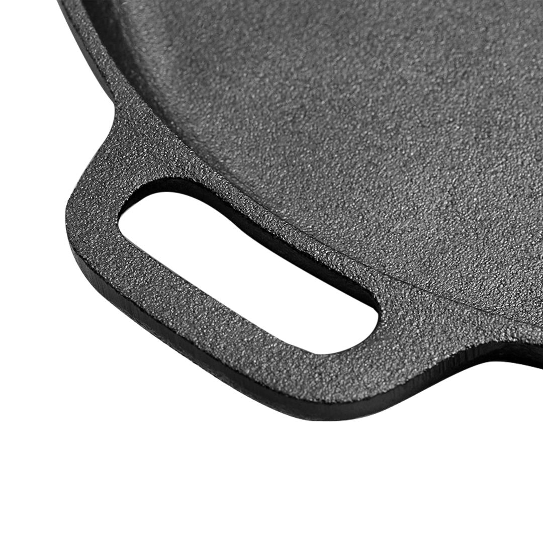 Premium Cast Iron Frying Pan Skillet Coating Steak Sizzle Platter 30cm - image4