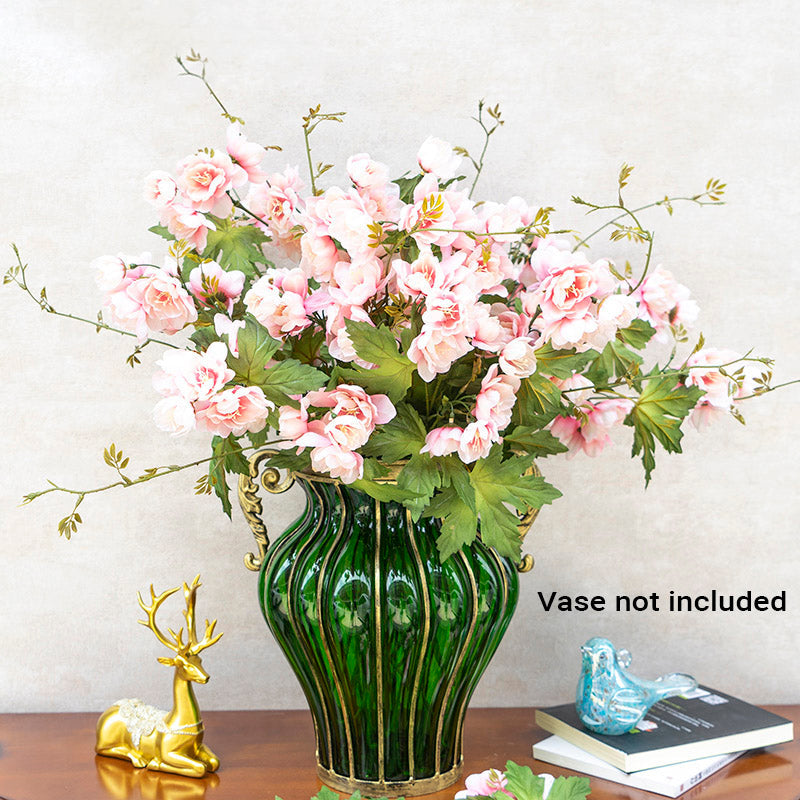 Premium 8 Bunch Artificial Silk Hibiscus 3 Heads Flower Fake Bridal Bouquet Table Decor Pink - image4