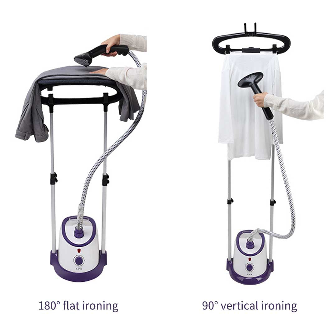Garment Steamer Vertical Twin Pole Clothes 1700ml 1800w Steaming Kit Purple - image4