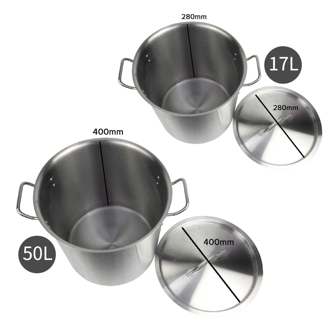 Premium Stock Pot 17L 50L Top Grade Thick Stainless Steel Stockpot 18/10 - image4