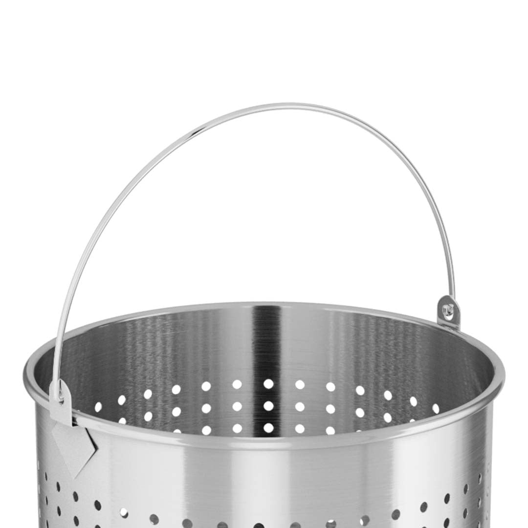 Premium 2X 21L 18/10 Stainless Steel Perforated Stockpot Basket Pasta Strainer with Handle - image4