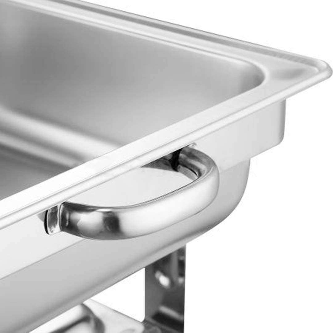 Premium 2X 3L Triple Tray Stainless Steel Roll Top Chafing Dish Food Warmer - image5