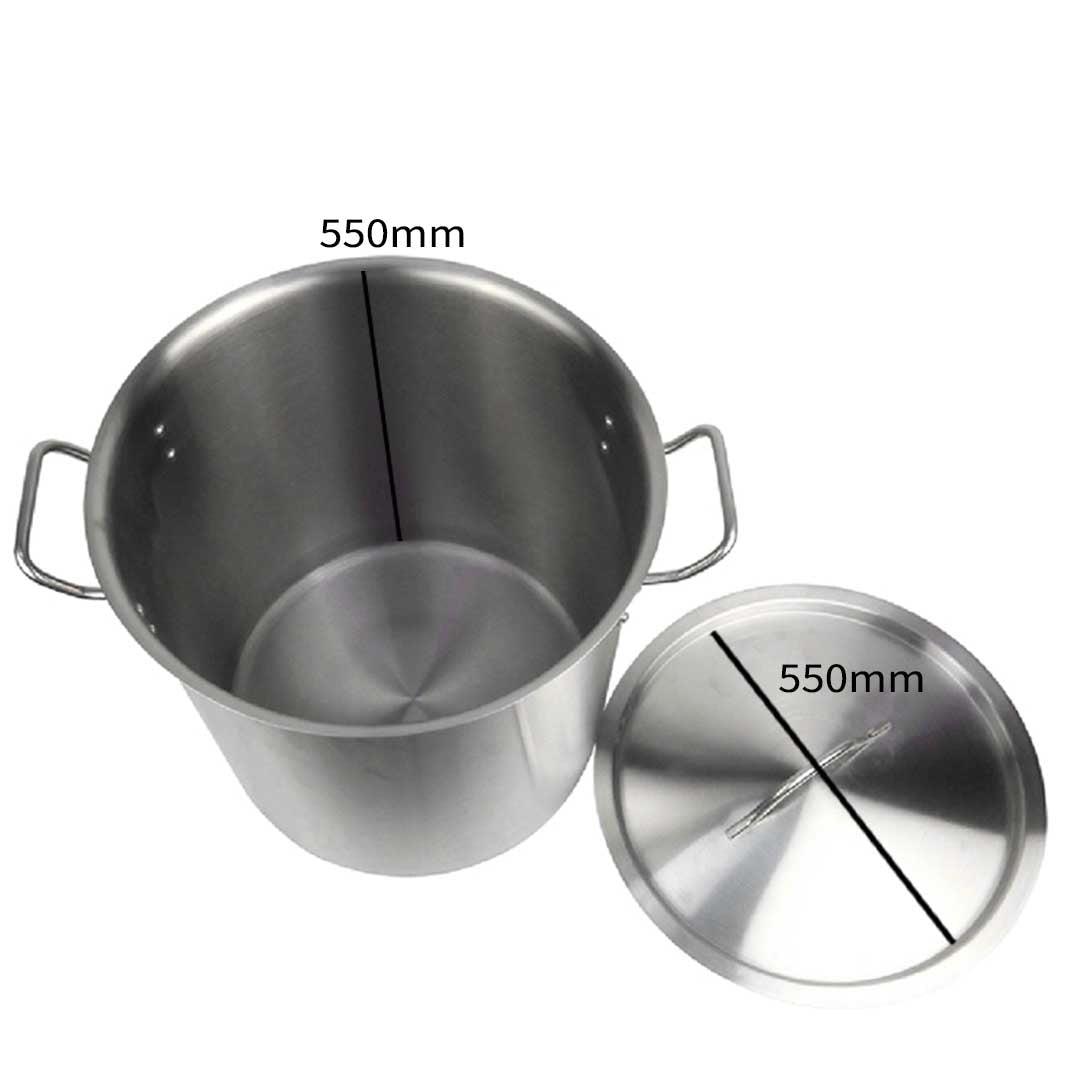 Premium Stock Pot 130L Top Grade Thick Stainless Steel Stockpot 18/10 - image6