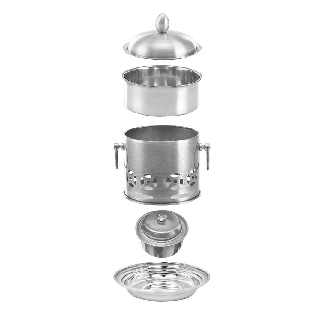 Premium Stainless Steel Mini Asian Buffet Hot Pot Single Person Shabu Alcohol Stove Burner with Lid - image5