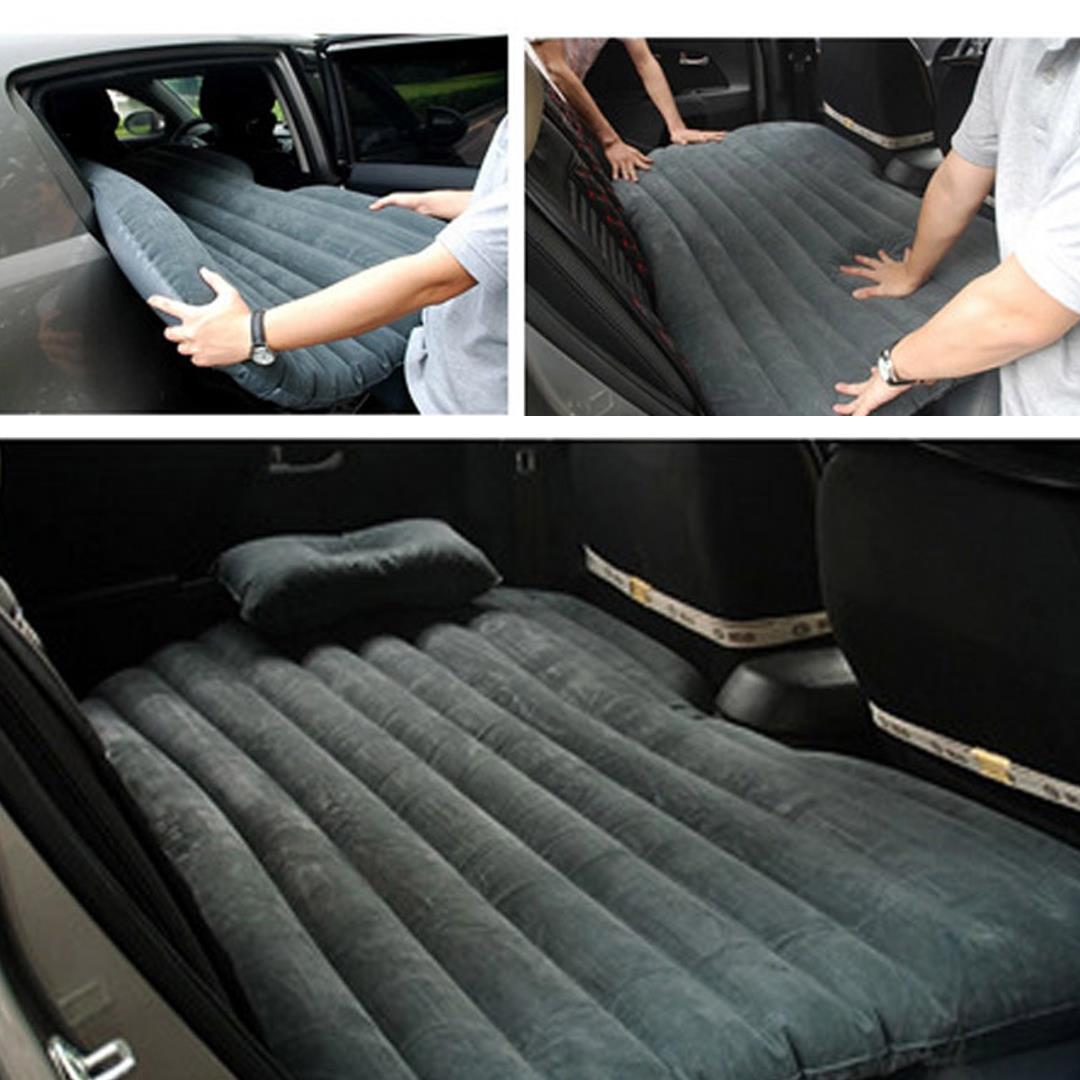 Premium Inflatable Car Mattress Portable Travel Camping Air Bed Rest Sleeping Bed Beige - image4