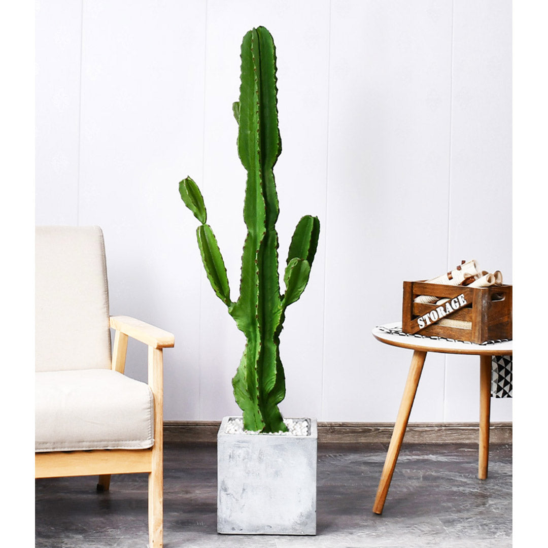 Premium 120cm Green Artificial Indoor Cactus Tree Fake Plant Simulation Decorative 6 Heads - image5