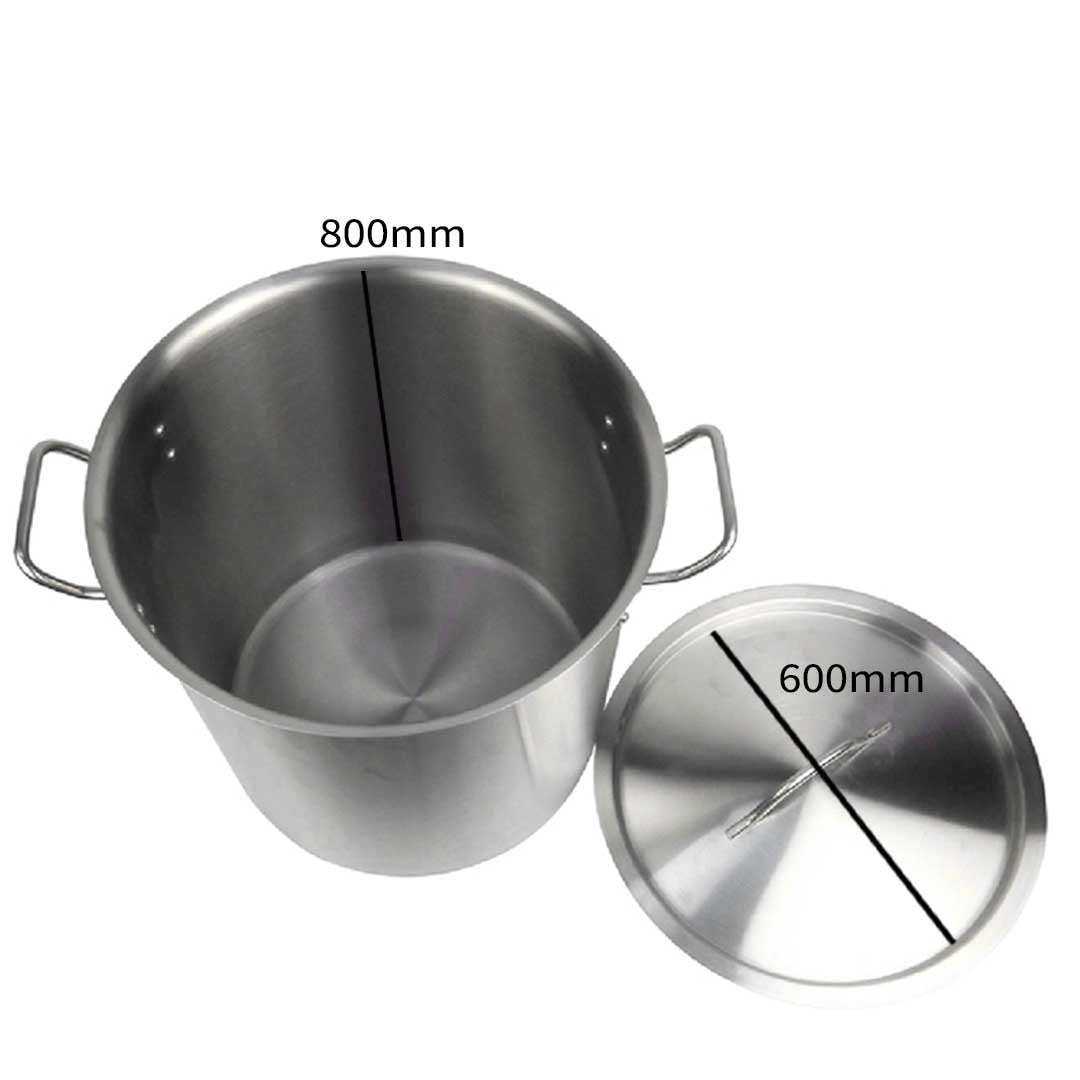 Premium Stock Pot 225L Top Grade Thick Stainless Steel Stockpot 60CMX80CM 18/10 - image6