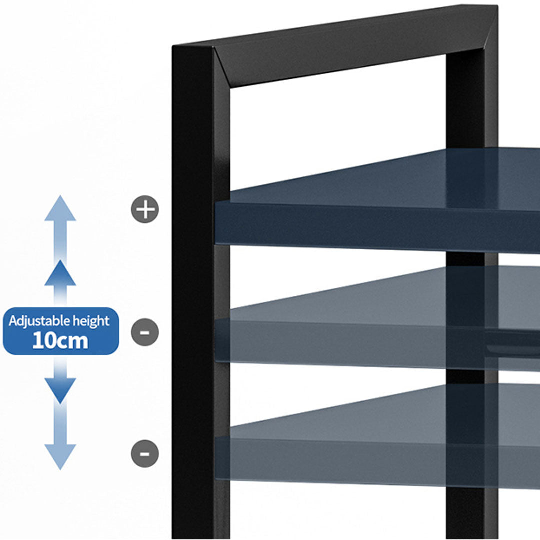 Premium 3 Tier Steel Black Retractable Kitchen Microwave Oven Stand Multi-Functional Shelves Storage Organizer - image5