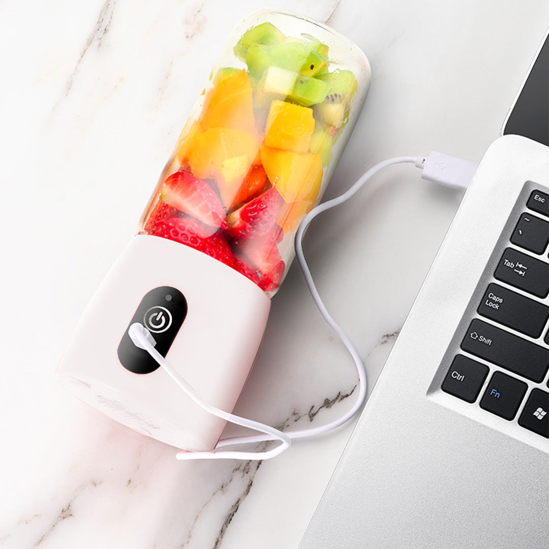 Premium Portable Mini USB Rechargeable Handheld Juice Extractor Fruit Mixer Juicer White - image5