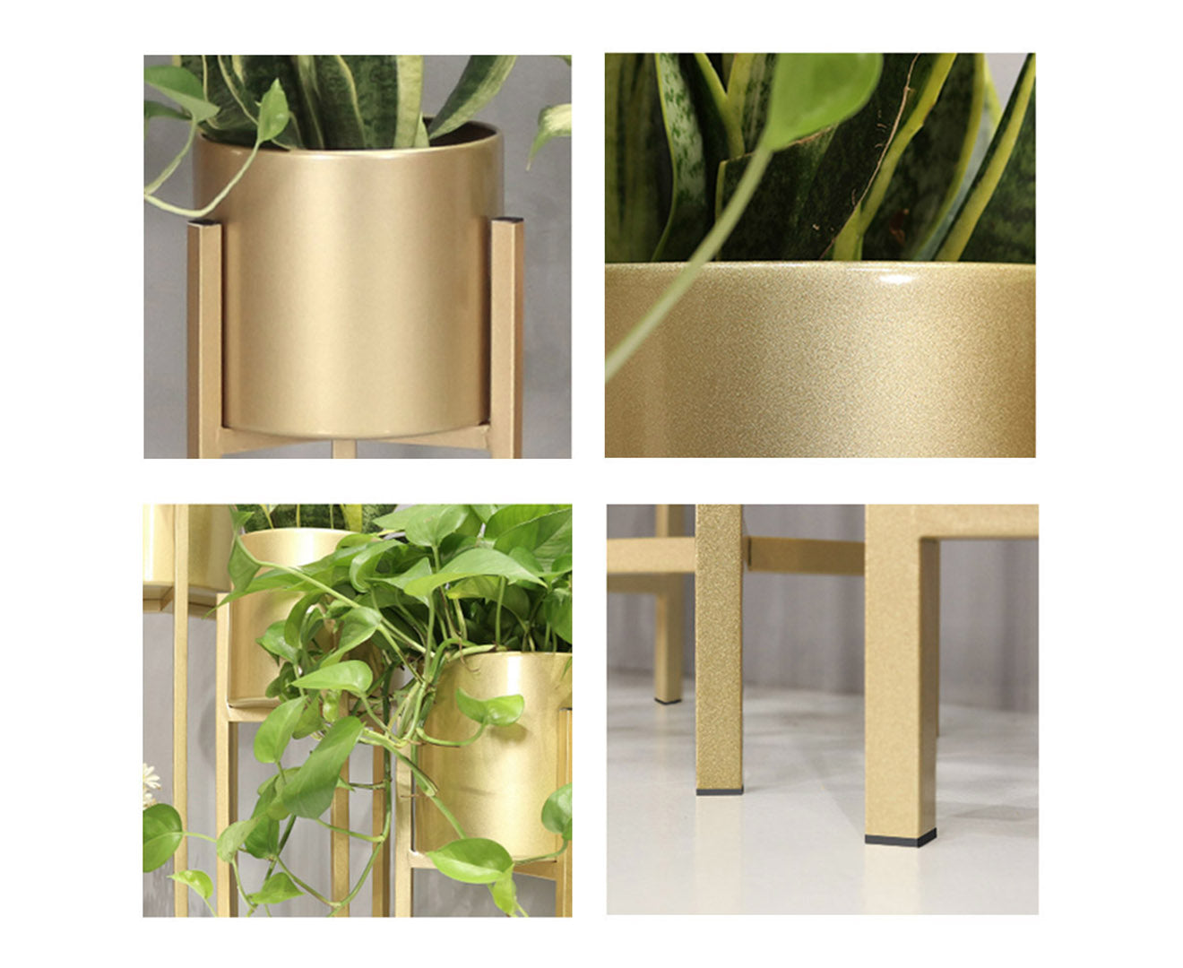 Premium 4X 30CM Gold Metal Plant Stand with Flower Pot Holder Corner Shelving Rack Indoor Display - image5