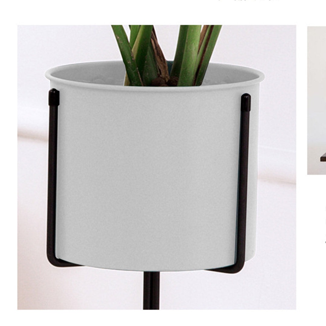 Premium 2X 70cm Tripod Flower Pot Plant Stand with White Flowerpot Holder Rack Indoor Display - image5