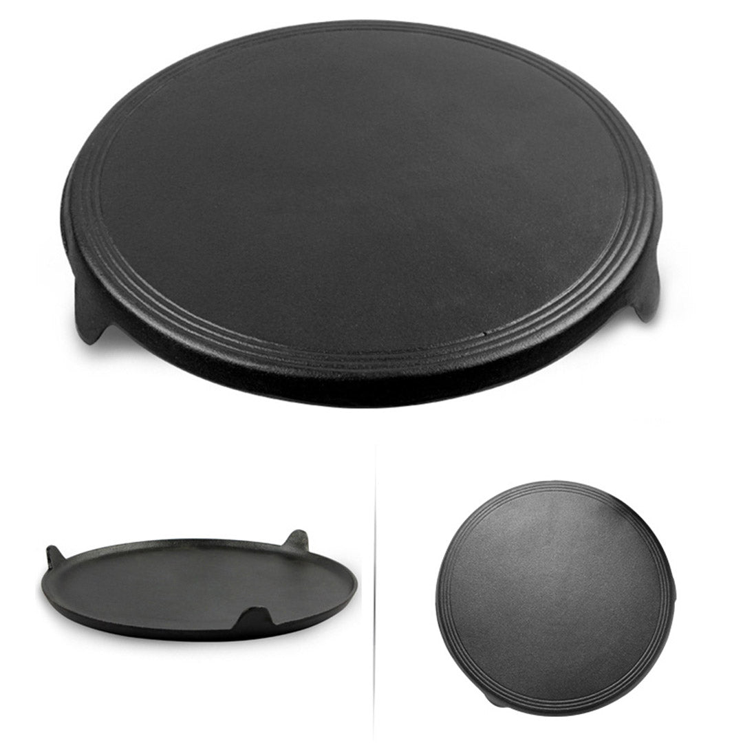 Premium 33CM Reversible Round Cast Iron Crepes Pan Baking Cookie Pancake Pizza Bakeware - image5