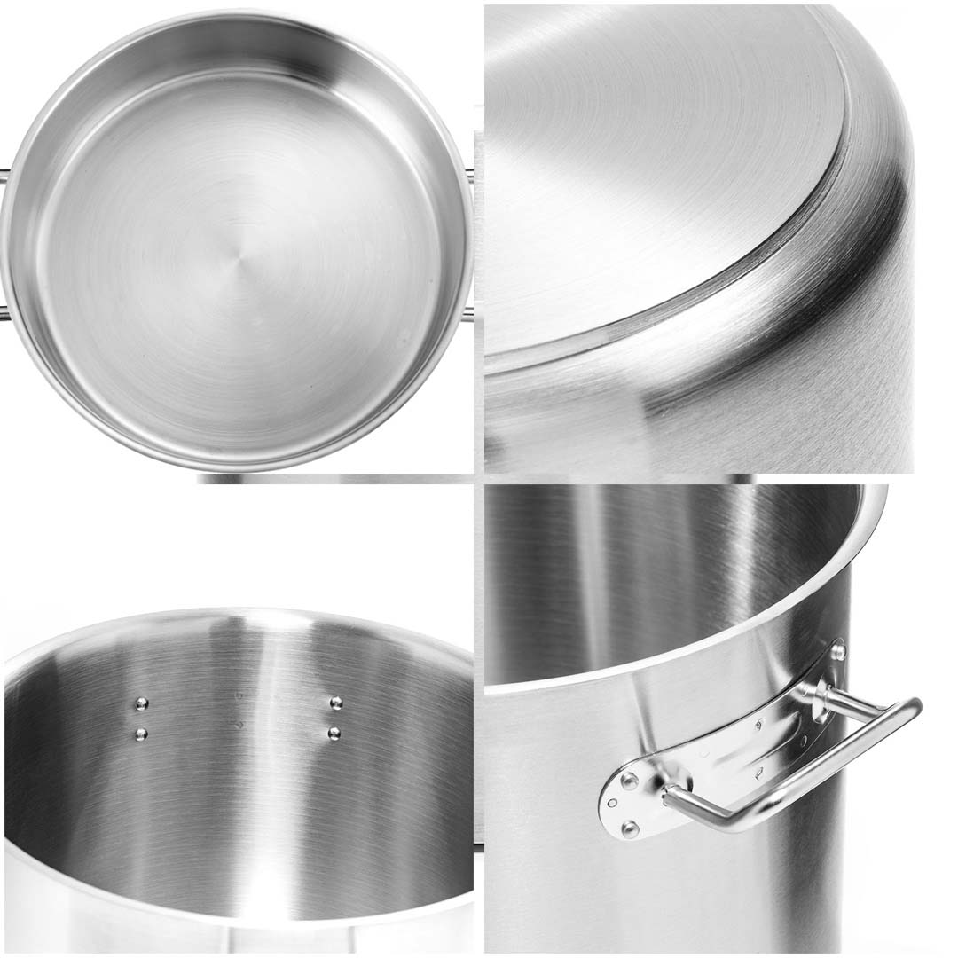 Premium Stock Pot 23L Top Grade Thick Stainless Steel Stockpot 18/10 Without Lid - image5