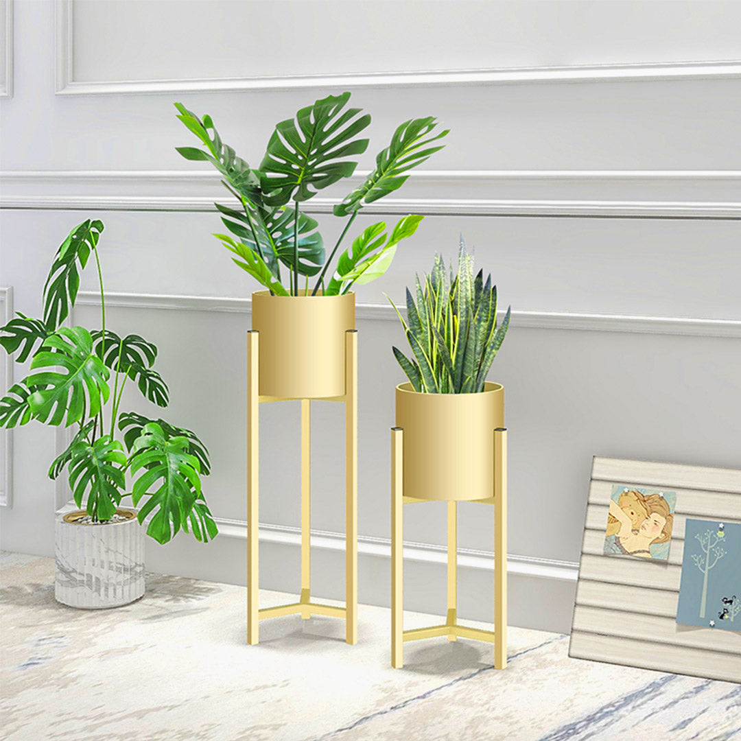 Premium 4X 60cm Gold Metal Plant Stand with Flower Pot Holder Corner Shelving Rack Indoor Display - image5