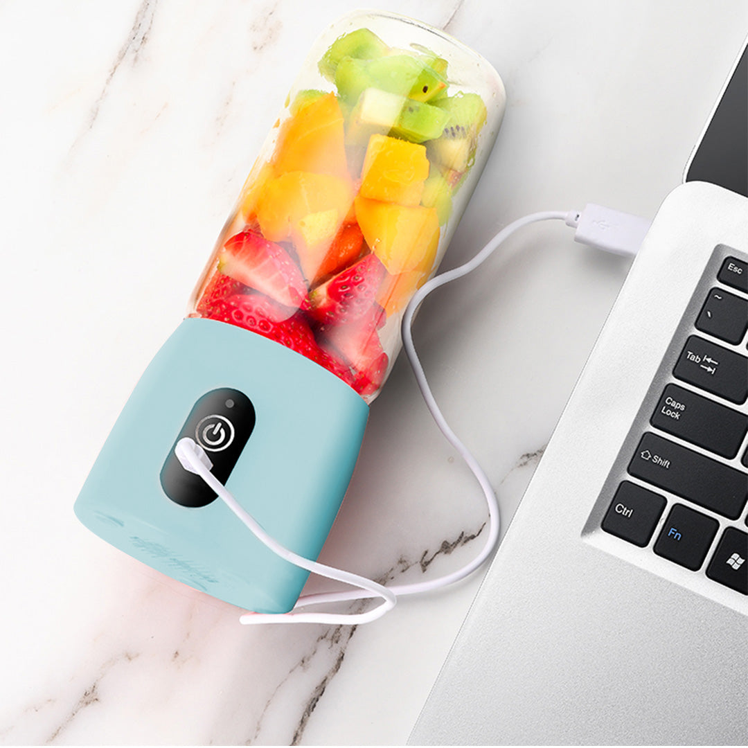 Premium Portable Mini USB Rechargeable Handheld Juice Extractor Fruit Mixer Juicer Blue - image5