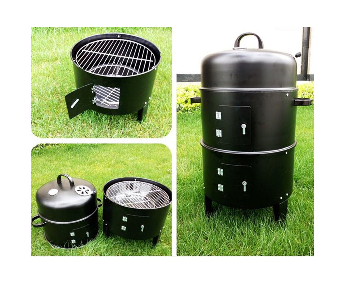 Premium 2X 3 in 1 Barbecue Smoker Outdoor Charcoal BBQ Grill Camping Picnic Fishing - image5
