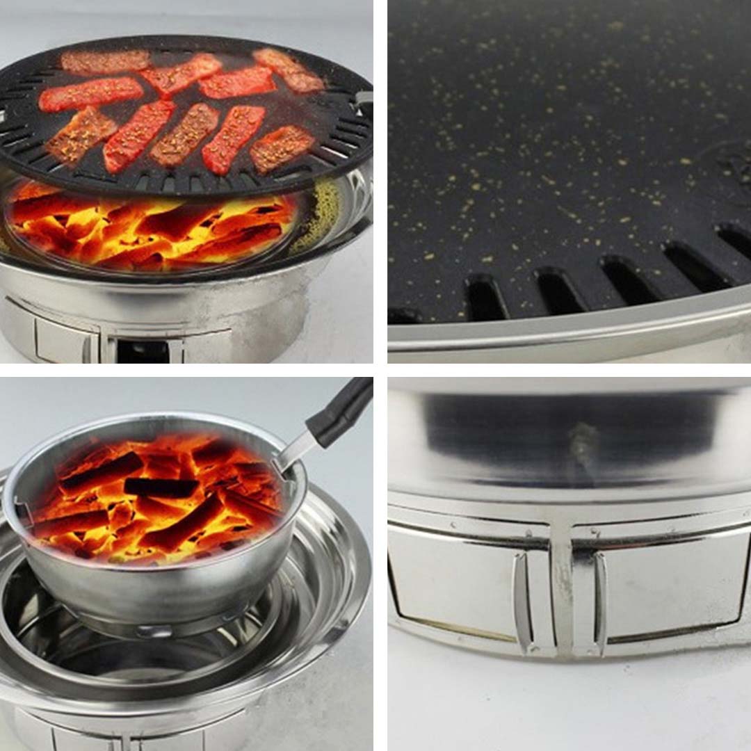 Premium 2x BBQ Grill Stainless Steel Portable Smokeless Charcoal Grill Home Outdoor Camping - image5