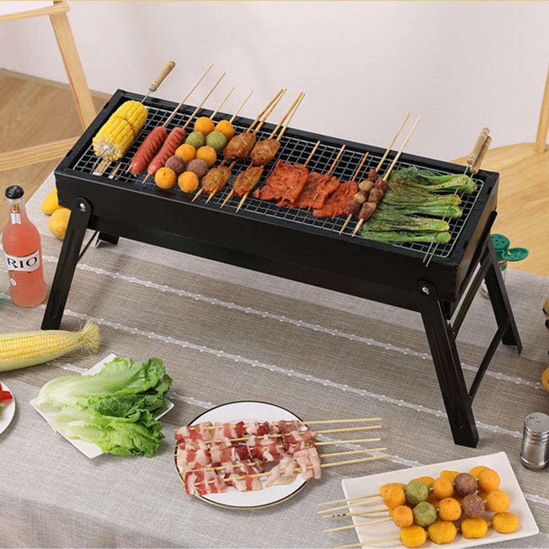 Premium 2X 60cm Portable Folding Thick Box-Type Charcoal Grill for Outdoor BBQ Camping - image5