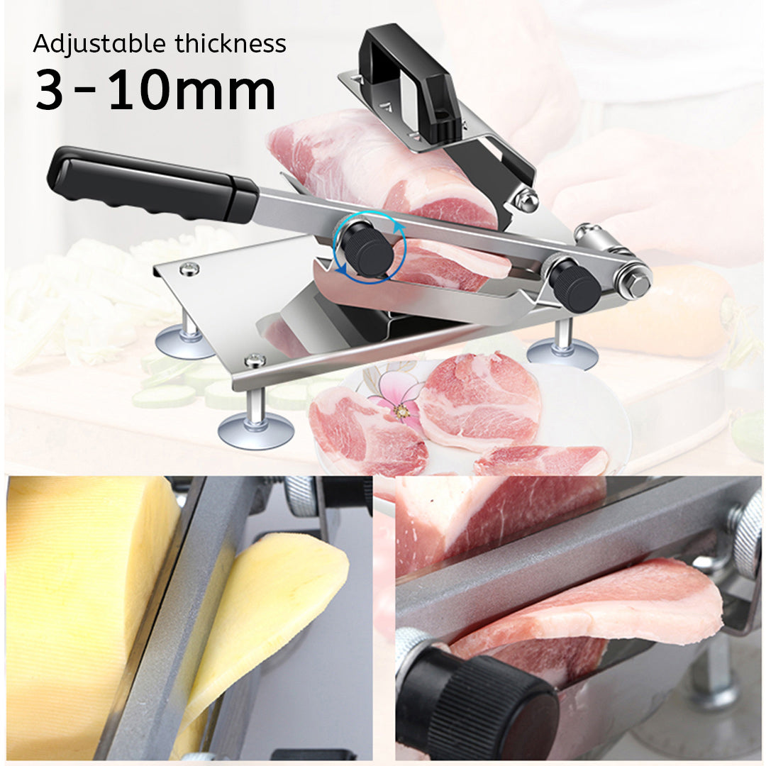 Premium Manual Frozen Meat Slicer Handle Meat Cutting Machine 18/10 Commercial Grade Stainless Steel - image7