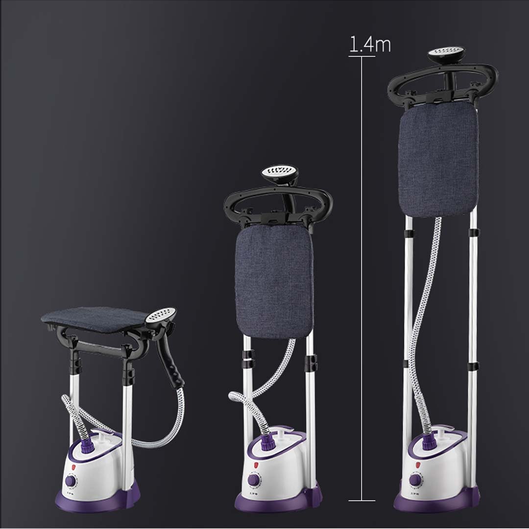 2X Garment Steamer Vertical Twin Pole Clothes 1700ml 1800w Steaming Kit Purple - image5