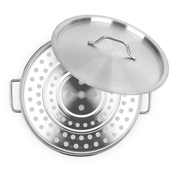 Premium 33L Stainless Steel Stock Pot with One Steamer Rack Insert Stockpot Tray - image5