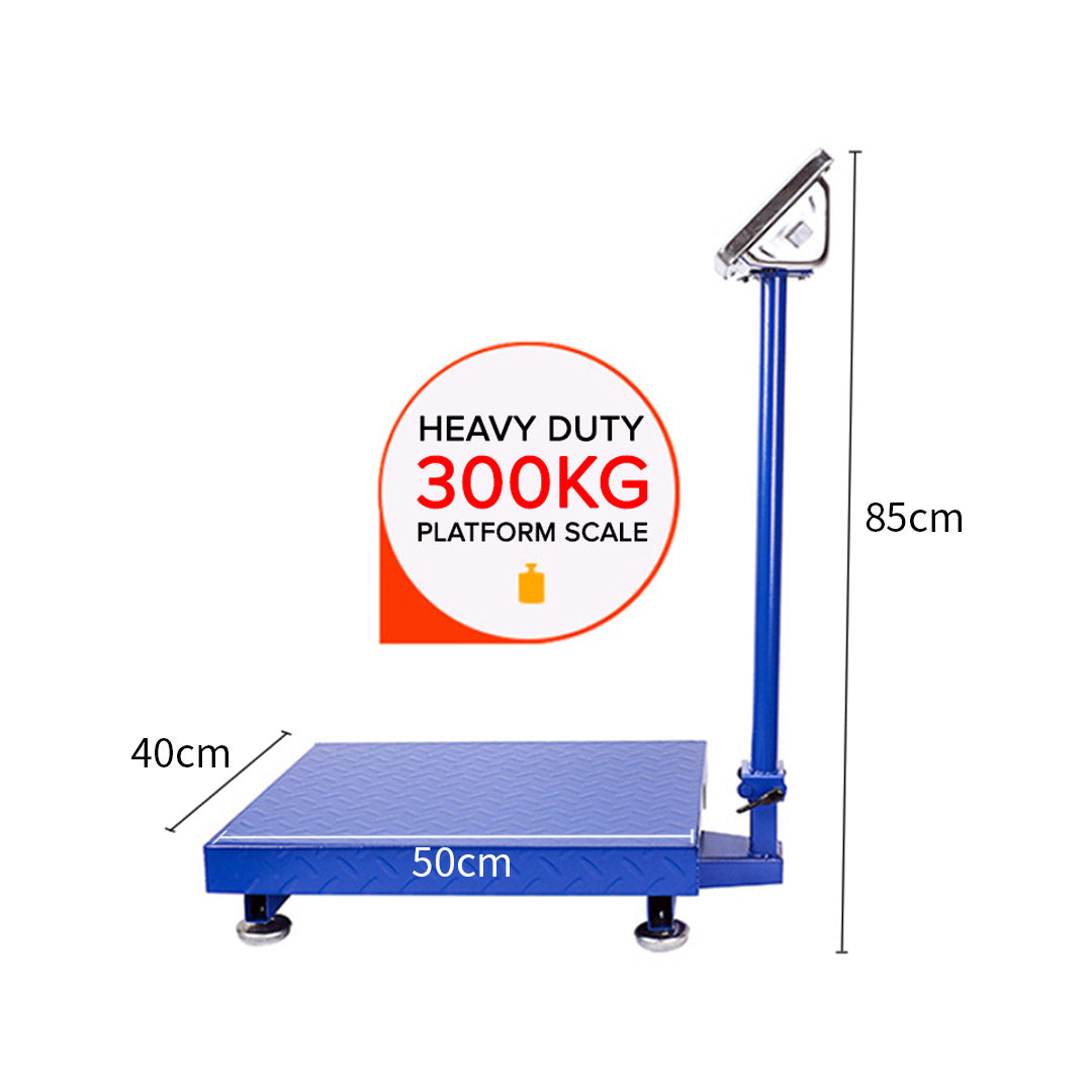 Premium 4X 300kg Electronic Digital Platform Scale Computing Shop Postal Weight Blue - image6