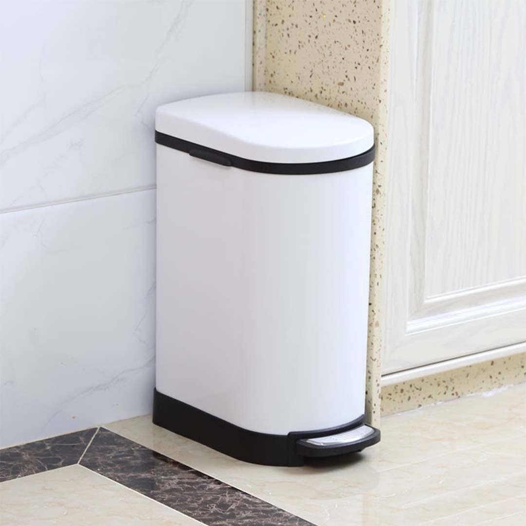 Premium 4X Foot Pedal Stainless Steel Rubbish Recycling Garbage Waste Trash Bin U White 10L - image6