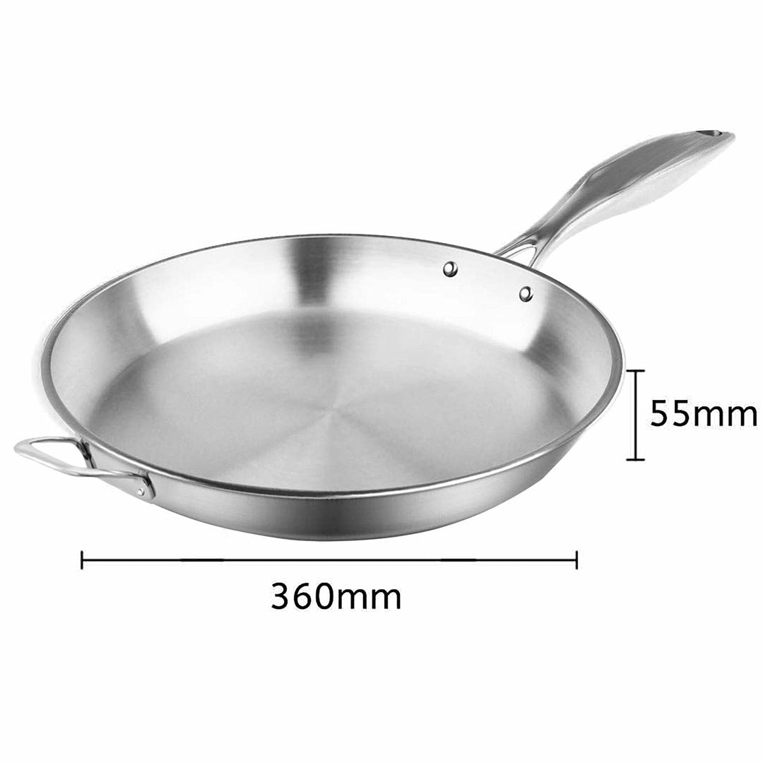 Premium Stainless Steel Fry Pan 36cm Frying Pan Top Grade Induction Cooking FryPan - image6