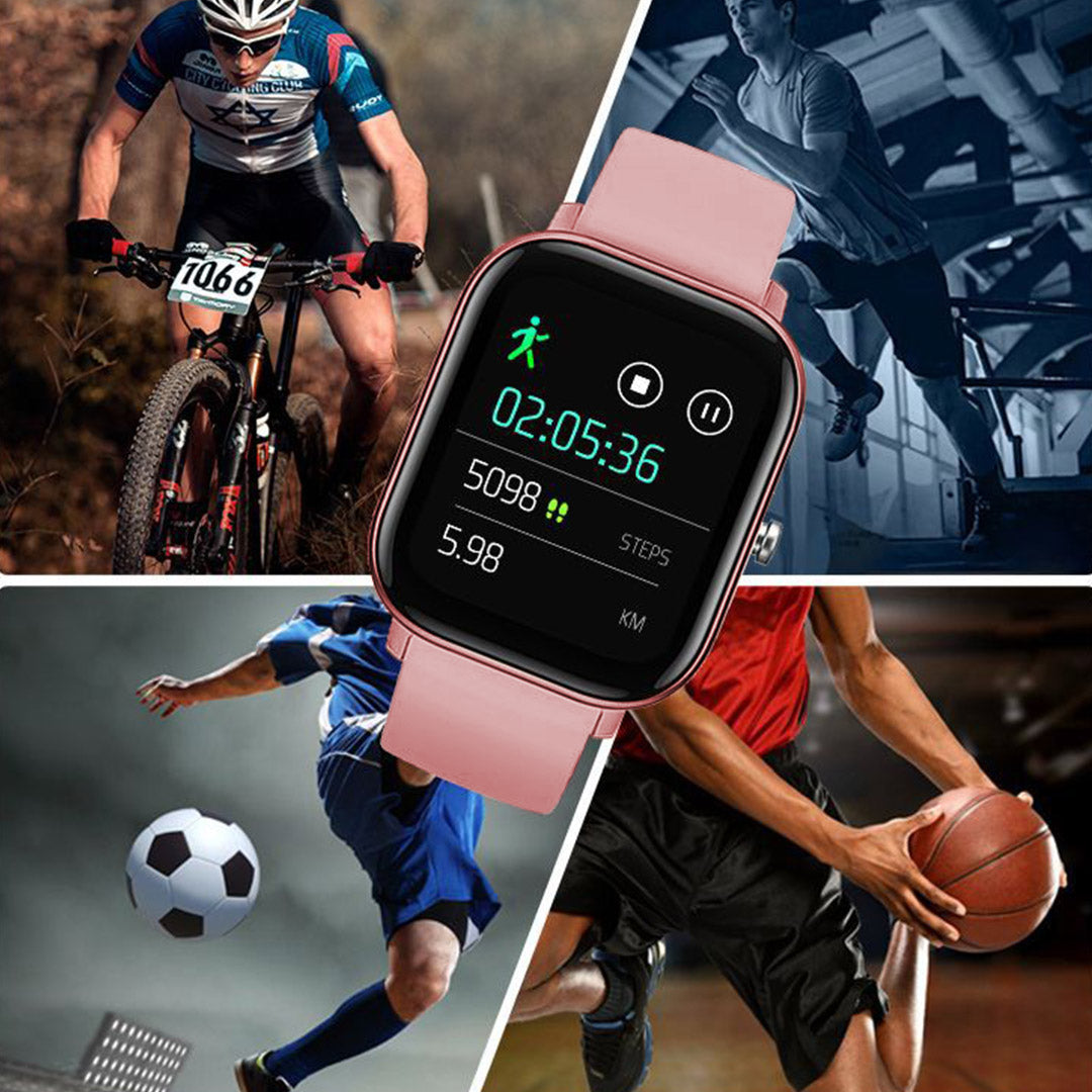 Premium Waterproof Fitness Smart Wrist Watch Heart Rate Monitor Tracker P8 Pink - image6