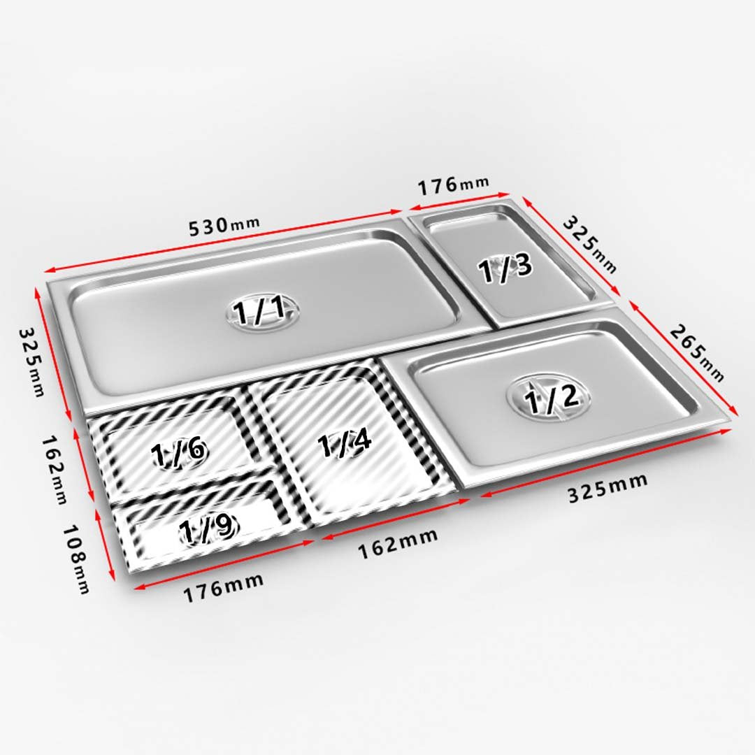 Premium 6X Gastronorm GN Pan Lid Full Size 1/3 Stainless Steel Tray Top Cover - image2