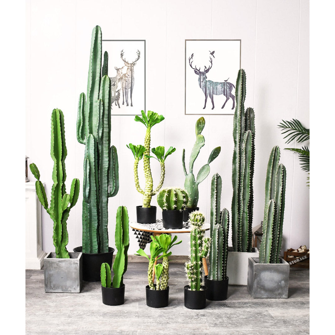 Premium 2X 120cm Green Artificial Indoor Cactus Tree Fake Plant Simulation Decorative 6 Heads - image6