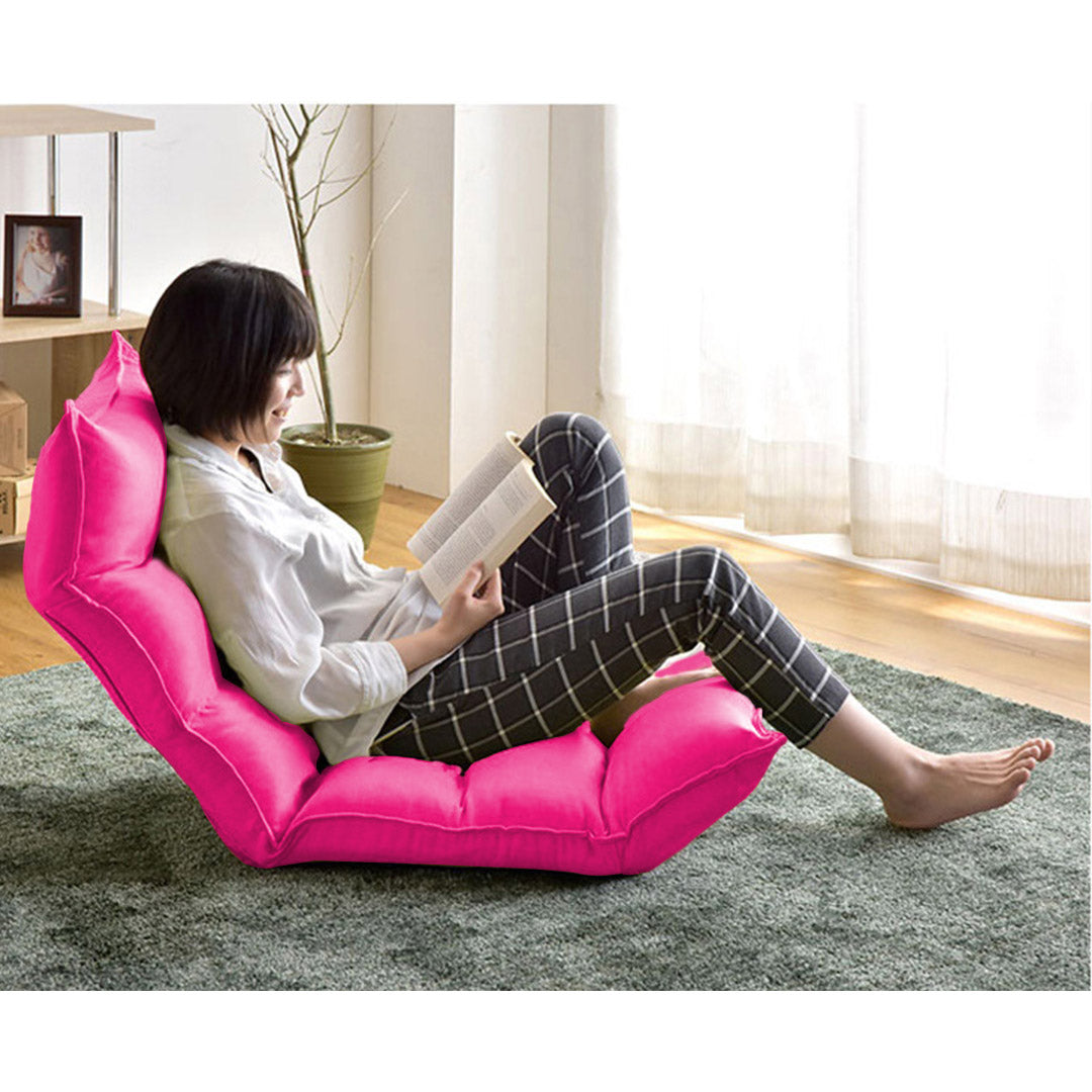 Premium Foldable Tatami Floor Sofa Bed Meditation Lounge Chair Recliner Lazy Couch Pink - image6