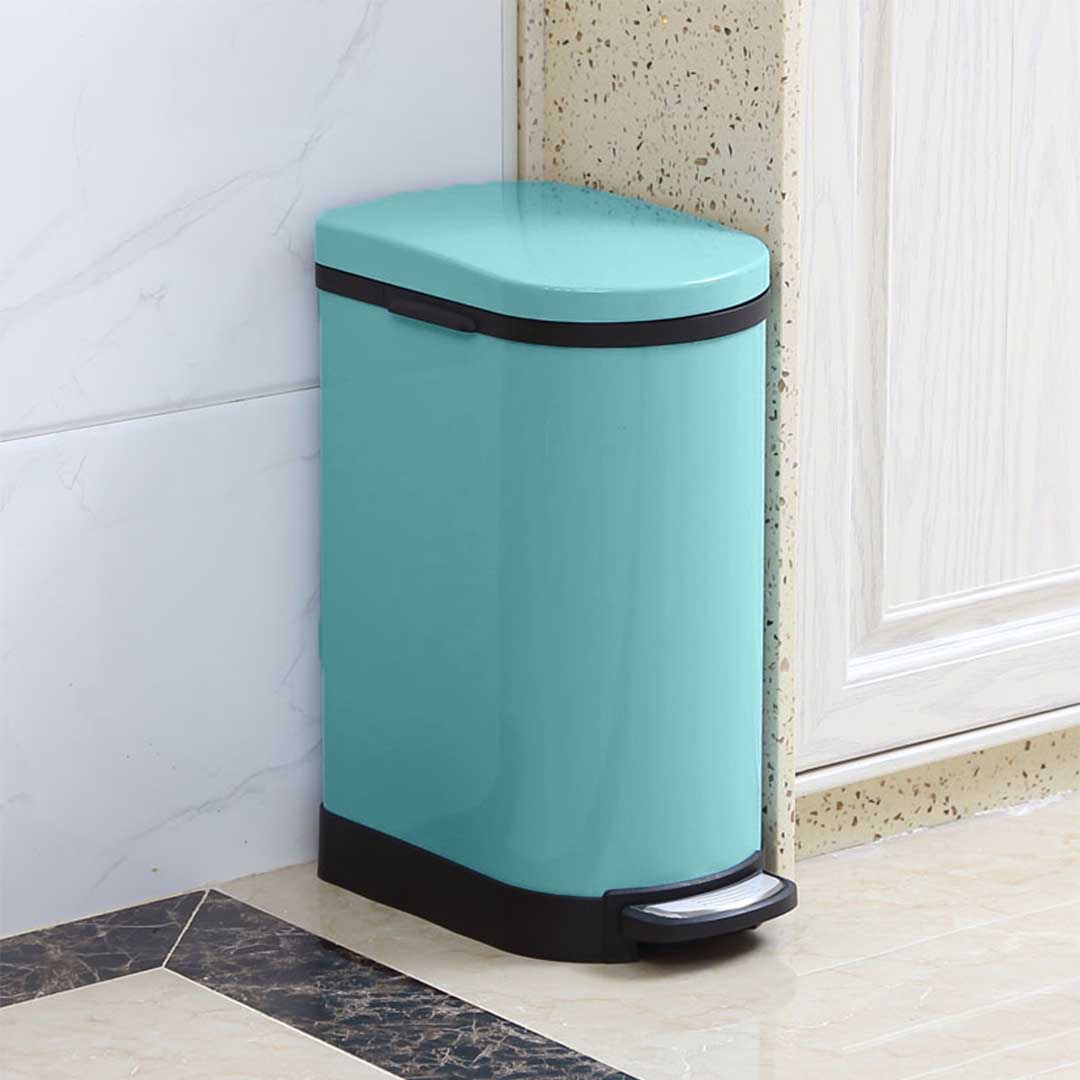 Premium 2X Foot Pedal Stainless Steel Rubbish Recycling Garbage Waste Trash Bin U Blue 10L - image6