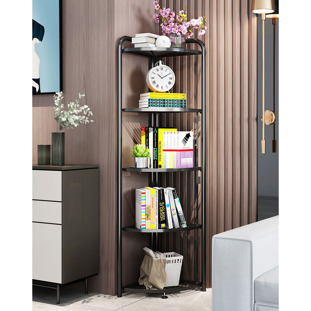 Premium 5 Tier Steel Triangular  Corner Stand Multi-Functional Shelves Portable Storage Organizer - image6