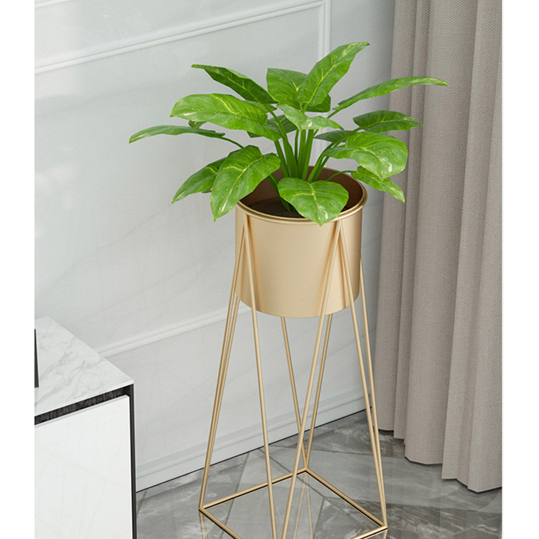 Premium 2X 50cm Gold Metal Plant Stand with Gold Flower Pot Holder Corner Shelving Rack Indoor Display - image6