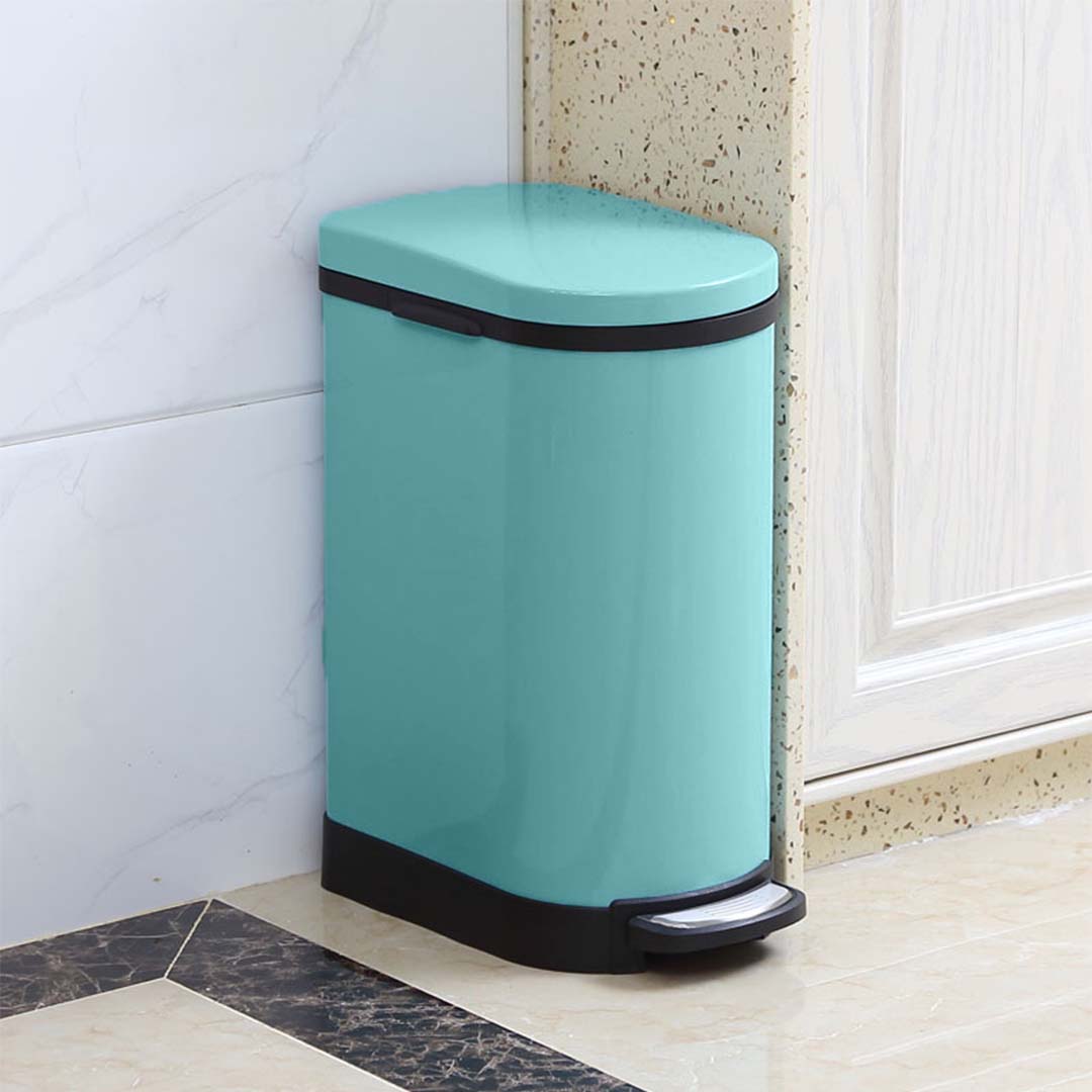 Premium 4X Foot Pedal Stainless Steel Rubbish Recycling Garbage Waste Trash Bin U Blue 10L - image6