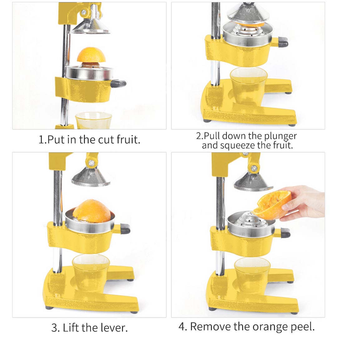 Premium 2X Commercial Manual Juicer Hand Press Juice Extractor Squeezer Orange Citrus Yellow - image6